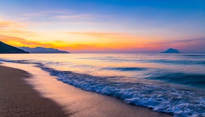 Fototapeta na wymiar beautiful mediterranean tropical beach sunrise background