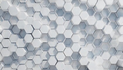 white hexagone background pattern 3d rendering