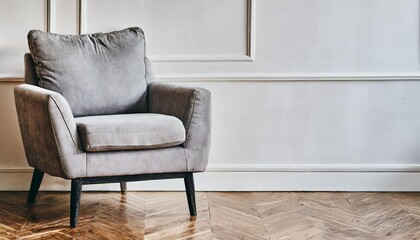 armchair in living room on white wall background