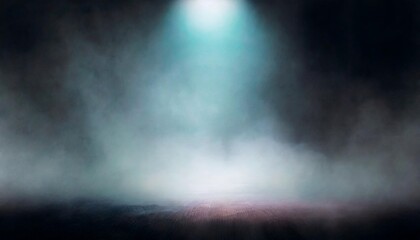 abstract dark concentrate floor scene with mist or fog spotlight and display
