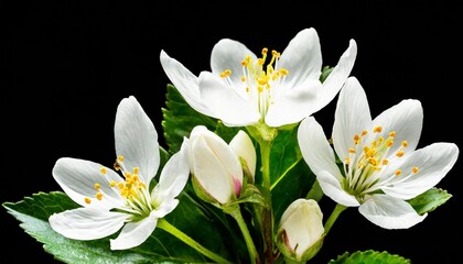 white flowers isolated on background cutout