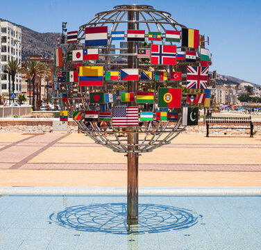 Fountain of the Nations sculpture on Paseo Maritimo, Los Boliches, Fuengirola