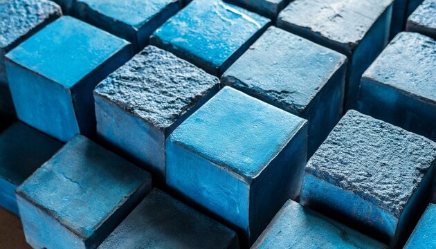 abstract blue painted concrete cement stone square cubes texture background banner panorama