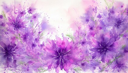 watercolor purple floral background generative art
