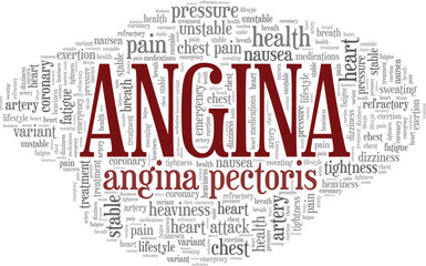 Angina Pectoris word cloud conceptual design isolated on white background.