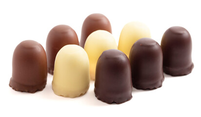Chocolate Covered Marhsmallows with a Waffer Base Known as Chocolate Kisses or Schokokuss Isolated on a White Background
