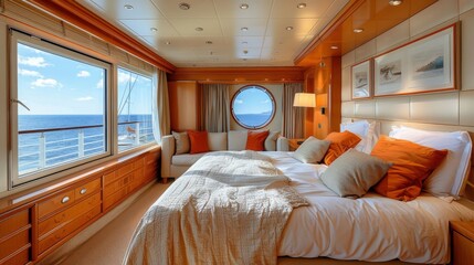 Bedroom With Large Window Overlooking the Ocean