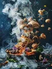 Fotobehang Captivating Culinary Eruption: A Visually Enticing Gastronomic Masterpiece © Mickey