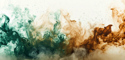 A harmonious mix of forest green and rich brown smoke, simulating the earthy tones of nature against a white background