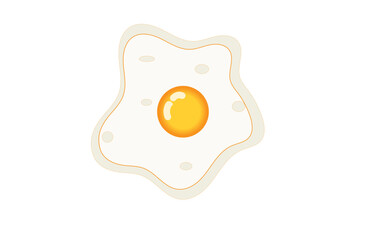 Simple minimal cooked egg omelette icon food illustration vector design element isolated on a white background. Fried egg breakfast cartoon icon isolated.Flat omelet meal yolk logo shape symbol design
