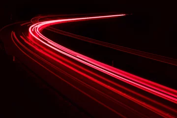 Papier Peint photo Lavable Autoroute dans la nuit lights of cars driving at night. long exposure