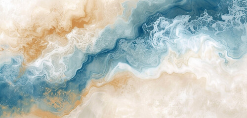 A tranquil and harmonious combination of ocean blue and sandy beige smoke, evoking a sense of...