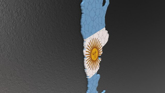 Argentina map 3d. 3d map of Argentina.