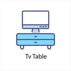 Tv Table vector icon