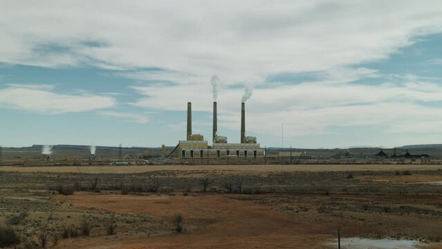 Coal Power Plant in Rural Landscape