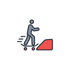 skating icon. vector.Editable stroke.linear style sign for use web design,logo.Symbol illustration.