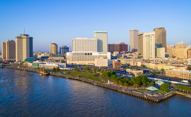 Aerial view of New Orleans harbor - 763552806
