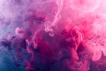 Ethereal viva magenta smoke with light flowing splashes, set against an abstract backdrop, evoking the elegance of ink dispersing in water