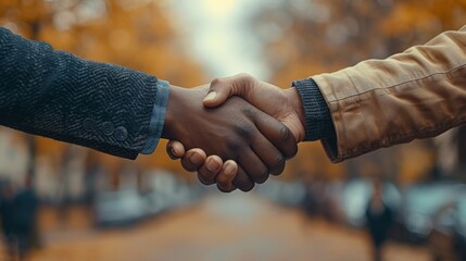 Two Diverse Businessmen Shaking Hands on Successful Contract Conclusion Generative AI