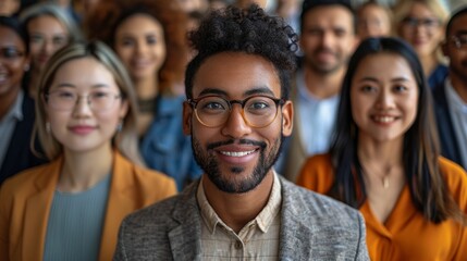 Obraz premium Diverse Group of Multiethnic Employees from Various Age Groups Generative AI