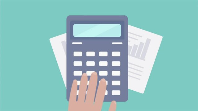 Accounting and statistic. hand using calculator