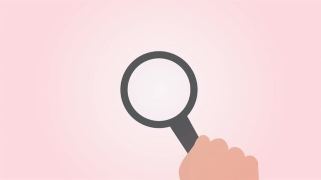 hand using magnifier to identify problem and issue