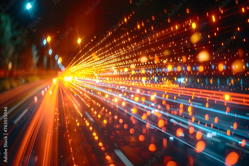 Poster high speed data transfer and internet technology concept with futuristic digital background of light