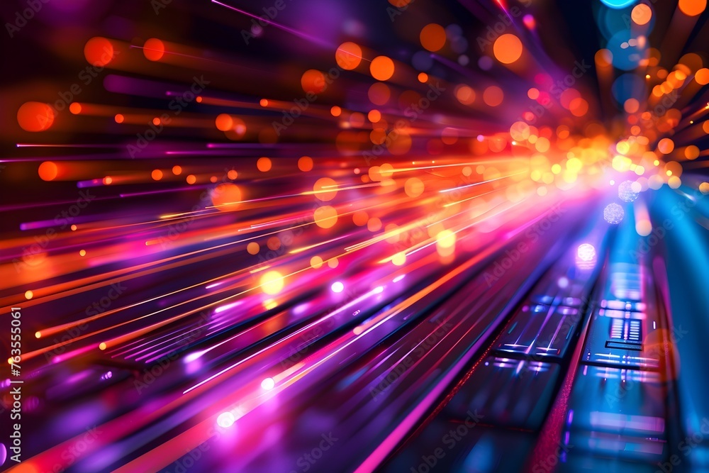 Poster high speed data transfer and internet technology concept with futuristic digital background of light