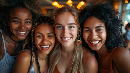 Fototapeta premium Portrait of Diverse Business Partners Excitedly Celebrating Success Generative AI