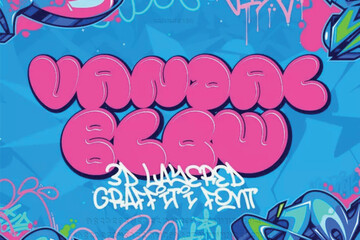 Modern graffiti font effect with highlight and shadow, youth style lettering font
