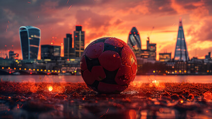  Professional football ball in London - obrazy, fototapety, plakaty