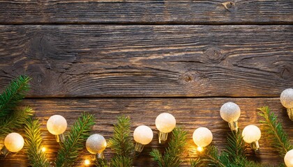 christmas light background on wooden panel old wooden board with backlight copy space background - obrazy, fototapety, plakaty
