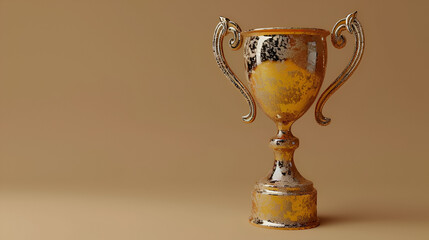 Fototapeta na wymiar Tall Golden trophy C4D modeling and rendering top-down view