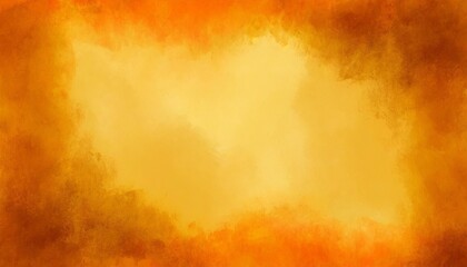 yellow background with orange border texture old grunge textured corners in hot fiery autumn or fall colors