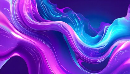 abstract blue and purple liquid wavy shapes futuristic banner glowing retro waves background