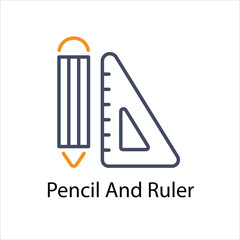 Pencil And Ruler vector icon