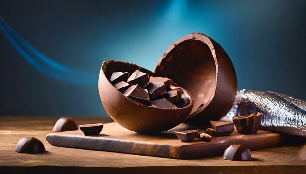 Ilustração de um ovo de páscoa de chocolate ( chocolate easter egg ).