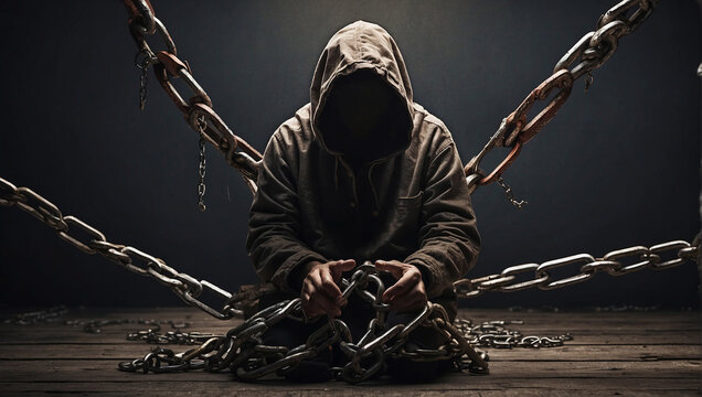 Freedom person broken chains