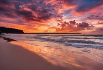 Fototapeta na wymiar A Sunset over the sea