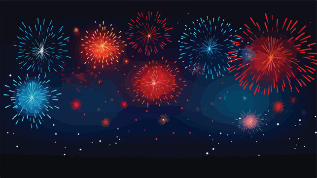 Background with fireworks. Salute holiday design. 