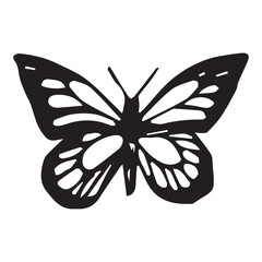 Printbutterfly painted, color gradient, the ability to change color and size. Drawing butterflies. Stenciled butterfly, moth wings and flying insects. Butterfly sketch, hand-engraved. isolated vector 