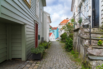 Wooden House in Bryggen in Bergen - 763567047