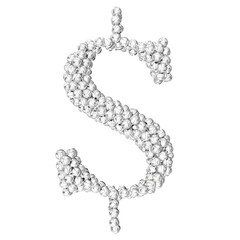 Symbol made of silver volleyballs