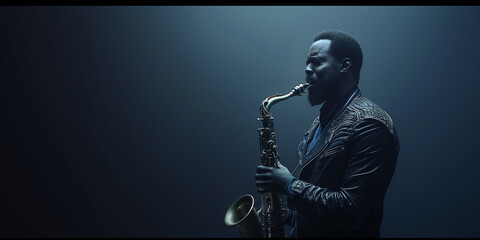 Nocturne Notes: A Jazz Virtuoso's Passionate Saxophone Performance in Blue Hues