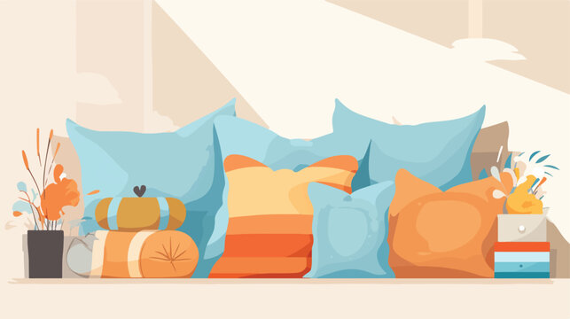 Background with pillows. Accessories for sleeping 