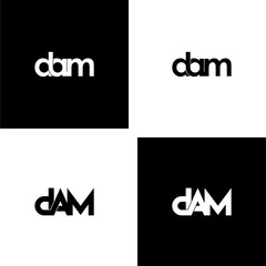 dam typography letter monogram logo design set