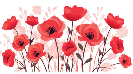 Background with poppies. Beautiful decorative plant