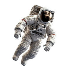 an astronaut in space suit flying