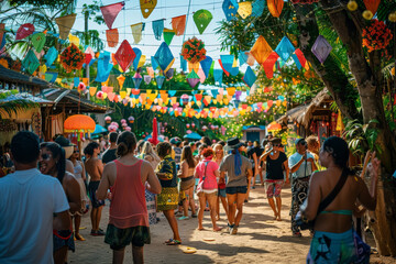 Obraz premium Festive Bunting Under Sunlight