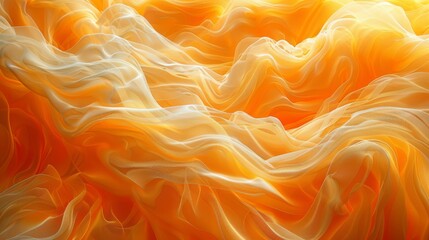  an abstract painting of a yellow and white wave with a sun in the background and a black and white cat on the right side of the image.